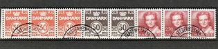 FRIMÆRKER DANMARK | 1984 - AFA HS 7 - Hæftesammentryk - Enkeltstribe - Stemplet